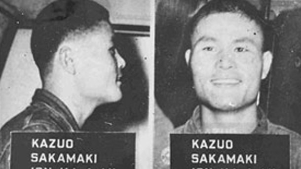 Kazuo Sakamaki’s mug shot, taken after he was apprehended on a Pearl Harbor beach.