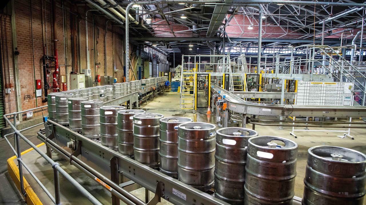 Inside the keg hall at the West End Brewery on Wednesday, as the factory begins to wind down. Picture: Tom Huntley