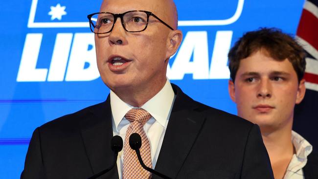 Pictured is Leader of the Opposition Peter Dutton while on the 2025 federal election campaign as it comes to a conclusion at the W Hotel in Brisbane. Picture: Adam Head / NewsWire