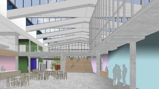 An artist impression of the interior of the proposed new senior campus at St Luke's Grammar School, Dee Why. Picture: Supplied.