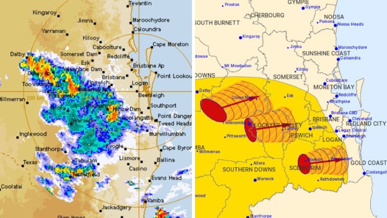 Qld Weather Storm Warning For Large Hailstones Heavy Rain Damaging