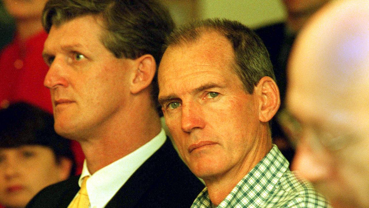 Shane Edwards and Wayne Bennett in 1999. The pair had great success at the Broncos.