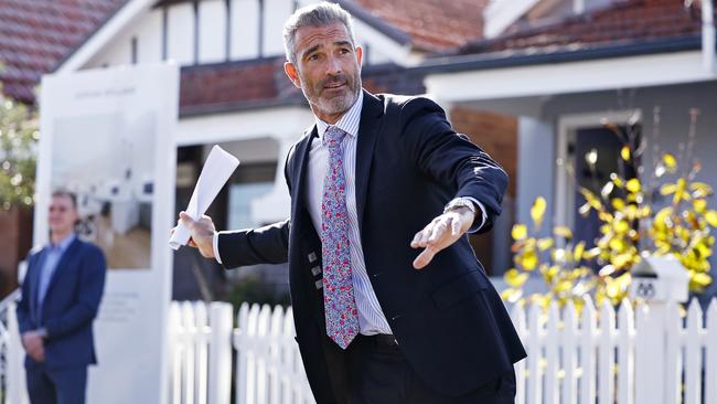 Auctioneer Brad Heffernan calls an auction in Sydney’s Earlwood last month. Picture: Sam Ruttyn