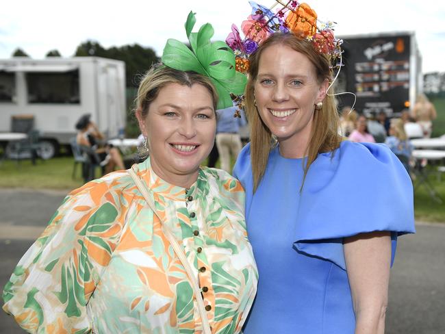 Ladbrokes Sale Cup. Racegoers are pictured attending Cup Day horse races at Sale Turf Club, Sunday 27th October 2024. Liz Shotter and Erin Clyne. Picture: Andrew Batsch