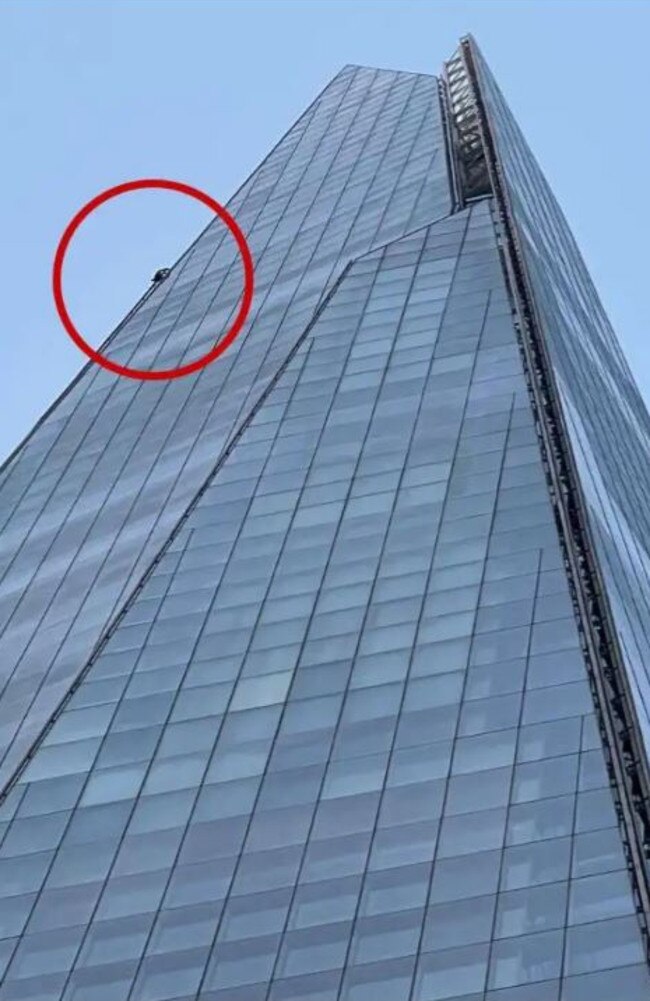 A man climbed up The Shard in London on September 4. Picture: The Sun