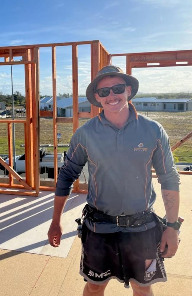 Jake Christensen from Cotter Builders was awarded Construction Skills Queensland Apprentice of the Year at the 2022 Master Builders Mackay &amp; Whitsunday Housing &amp; Construction Awards. Picture: Contributed