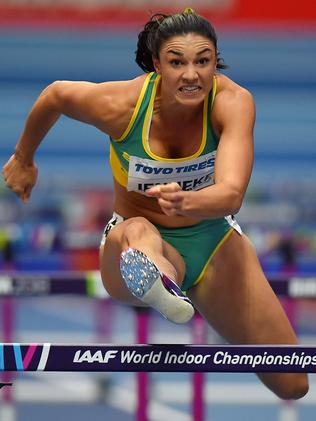 Michelle Jenneke finished a disappointing seventh in her heat.