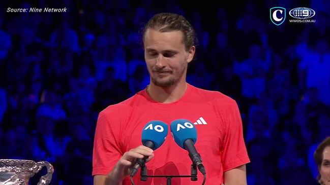 Alexander Zverev interrupted by heckler before speech