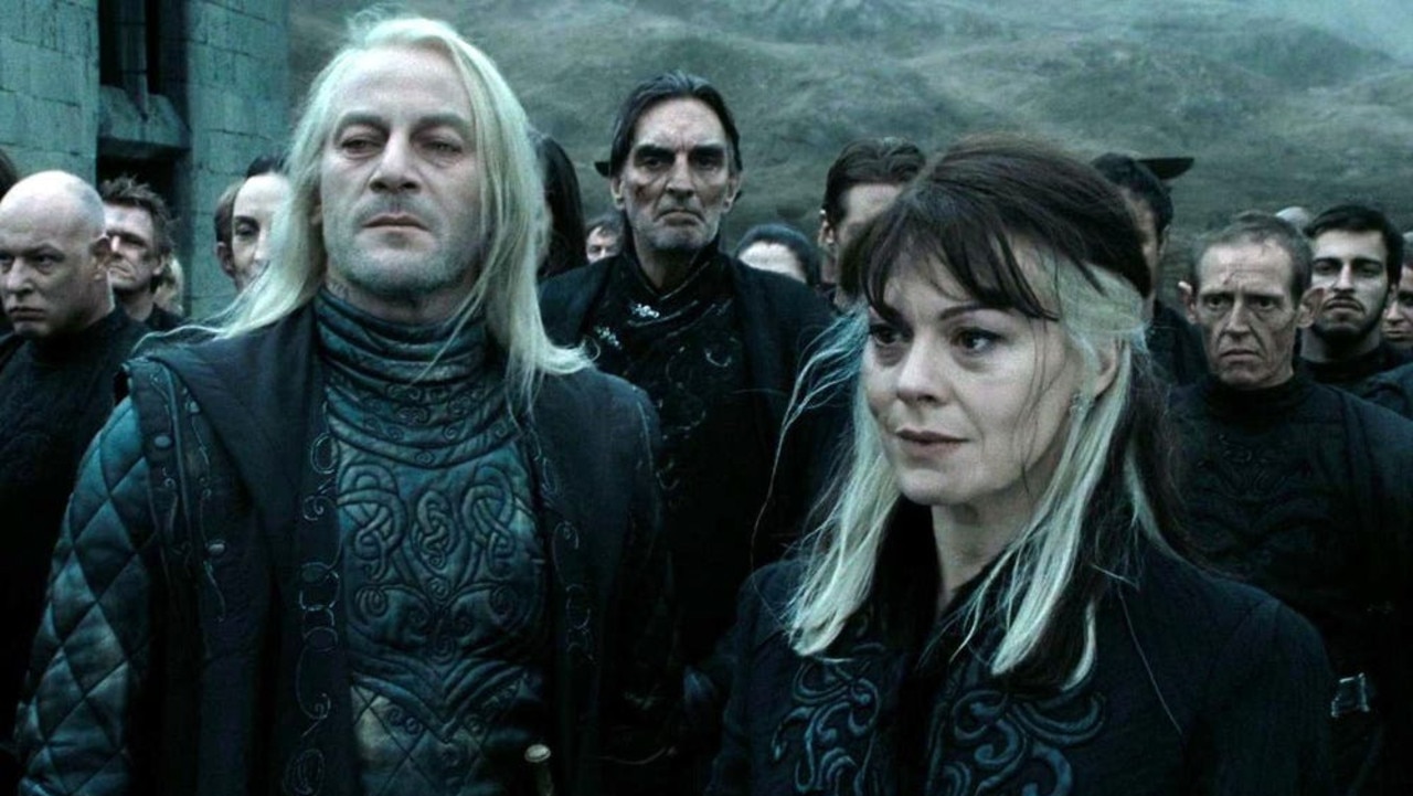 Helen McCrory and Jason Isaacs in Harry Potter.