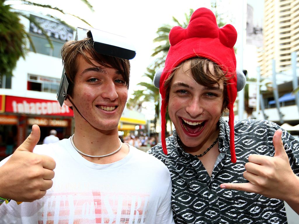 Schoolies pictured in Surfers Paradise. Picture: David Clark