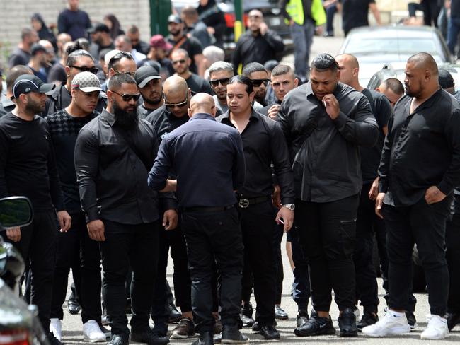 Mourners dressed in black, and club uniforms were banned. Picture: Jeremy Piper