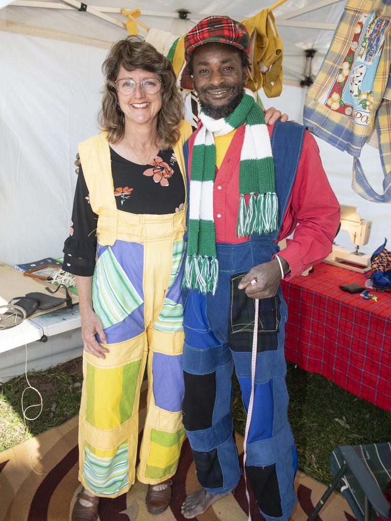 Wendy Wieden tries an original design by Isaya Sikwatta at the Hampton food festival. Sunday, June 26, 2022. Picture: Nev Madsen.