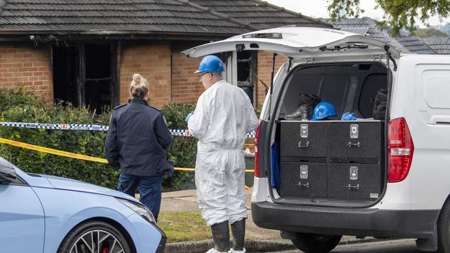 Fatal house fire at Freeman Street, Lalor Park, Sydney. Picture: NewsWire / Simon Bullard