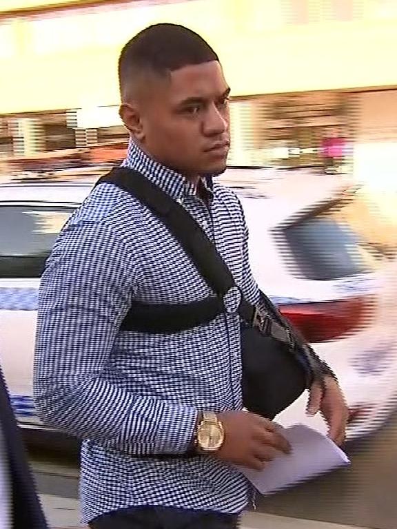 Fainu outside court on Tuesday before he was refused bail. Picture: 7 News