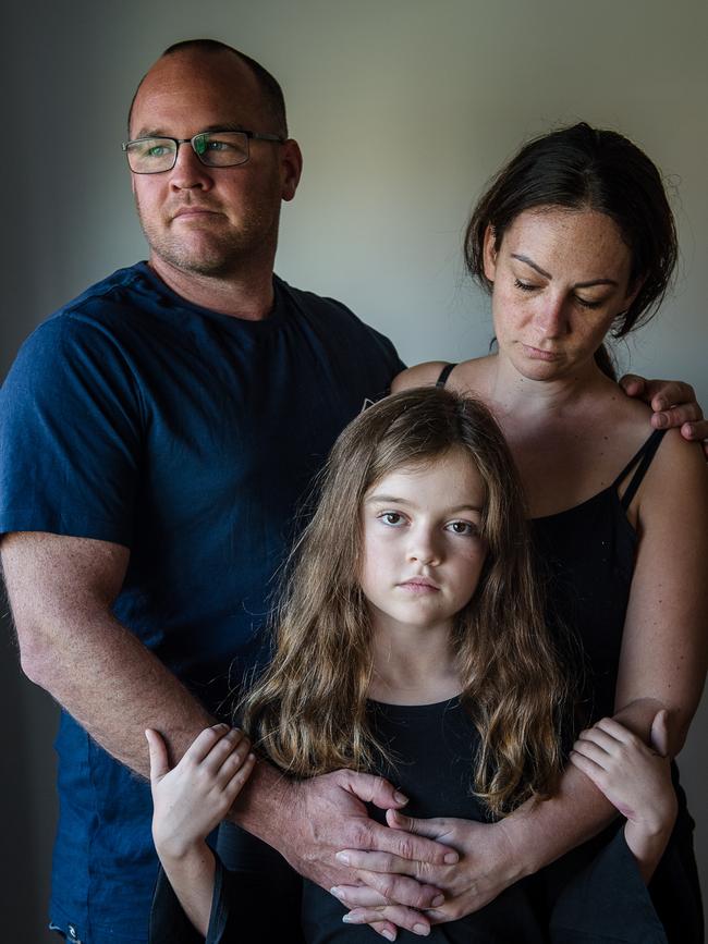 Michelle and Brad Nash with their daughter Tayla. Picture: Eugene Hyland