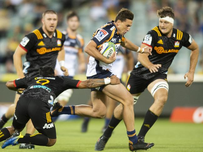 Brumbies speedster Tom Banks has been selected to fill the void left by Israel Folau. Picture: AAP Image/Rohan Thomson