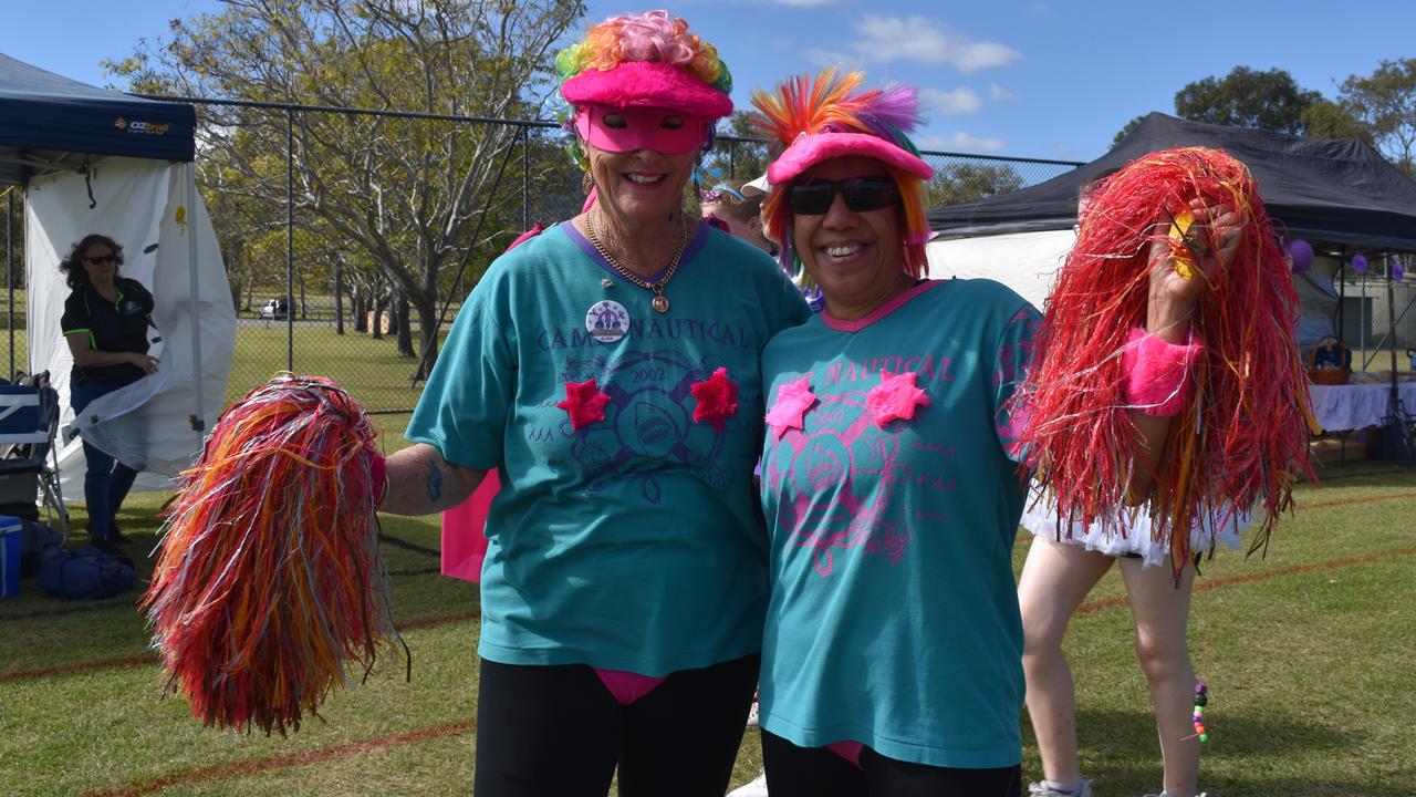 Gail and Tarm from the Cheeky Cheerleaders at the 2024 Rockhampton Relay for Life event.