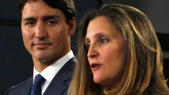 The resignation of Deputy Prime Minister Chrystia Freeland was the last blow for Mr Trudeau. She may become Canada’s next PM. Picture: Patrick Doyle/AFP