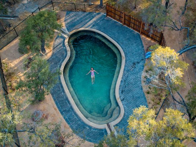 Taking a dip at Talaroo Hot Springs between Mount Surprise and Georgetown in far north Queensland