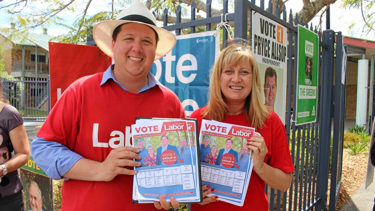 Tweed Shire Councillor Reece Byrnes and Richmond MP Justine Elliot. Picture: Aisling Brennan