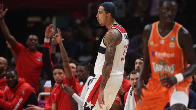 Kyle Kuzma starred for the Washington Wizards in a big pre-season win over the NBL’s Cairns Taipans. Picture: Patrick Smith/Getty Images/AFP