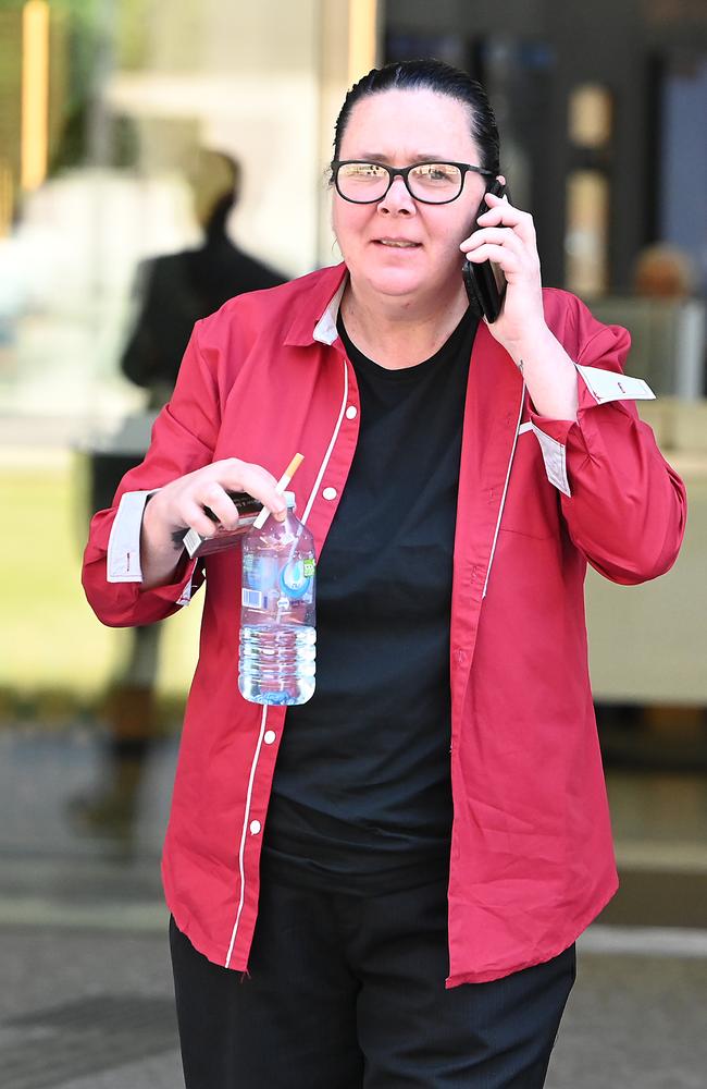 Angela McKinnon leaves the Brisbane District Court. Picture: NCA NewsWIRE / John Gass