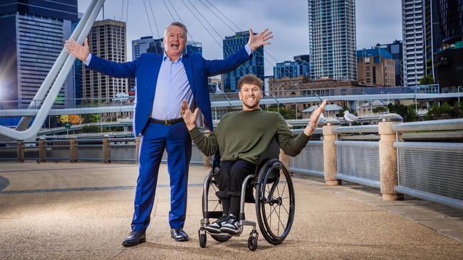 Disability advocate Dylan Alcott, and the Minister for Tourism and Sport, Michael Healy, today as they announce that inclusive music festival, Ability Fest, will make its debut in Brisbane on October 26.Picture: Nigel Hallett