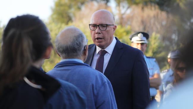 Opposition Leader Peter Dutton attended the vigil. Picture: John Feder.