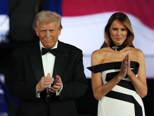 Donald and Melania Trump at the Liberty Inaugural Ball. Picture: Getty Images via AFP