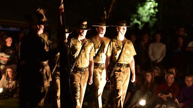 An Anzac Day Dawn Service at Manly Dam in 2014. Picture: Martin Lange