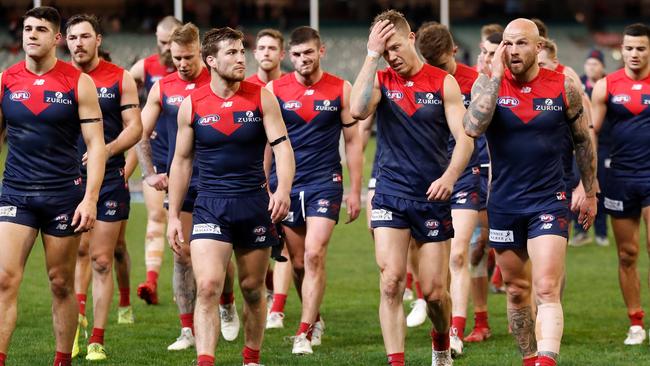 The dejected Demons will be searching for answers in the offseason. Picture: AFL Photos/Getty Images