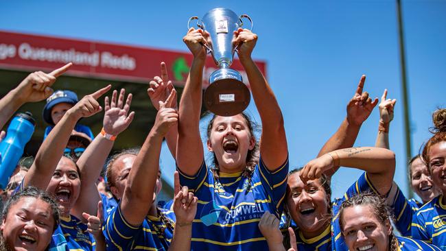 Annabelle Codey celebrates the Easts win. PIC: Brendan Hertel.