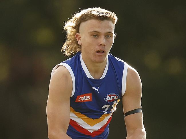 Tyson Sruk getting busy for the Eastern Ranges in 2023. Photo: Daniel Pockett/AFL Photos/via Getty Images