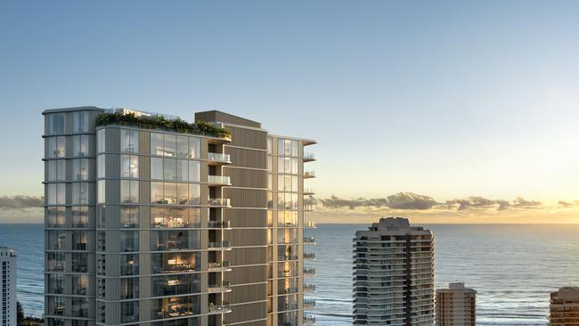 Drew Group’s Lagoon towers are among the six projects rising in Main Beach. Image supplied.