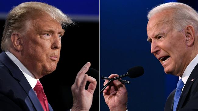 Many Australian punters are backing Donald Trump, left, even as the big money favours Joe Biden. Picture: AFP