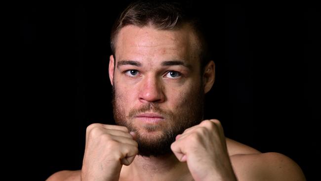 BRISBANE, AUSTRALIA - NewsWire Photos - APRIL 21, 2022.Undefeated Australian heavyweight Joe Goodall poses for photos during a media opportunity ahead of his June 15 fight against Justis Huni at Nissan Arena. Picture: NCA NewsWire / Dan Peled