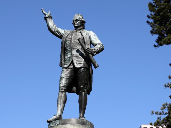 Pulling down statue like this one of Captain Cook, in Hyde Park, Sydney, won’t change our brutal past. Picture: Jonathan Ng