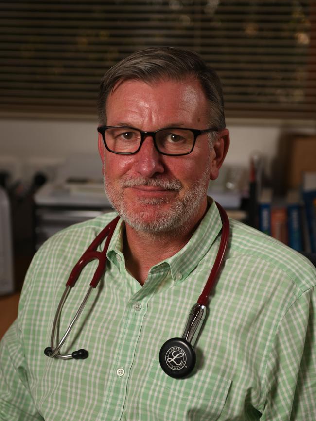 Dr Daniel Byrne in his surgery in Happy Valley. Picture: Naomi Jellicoe