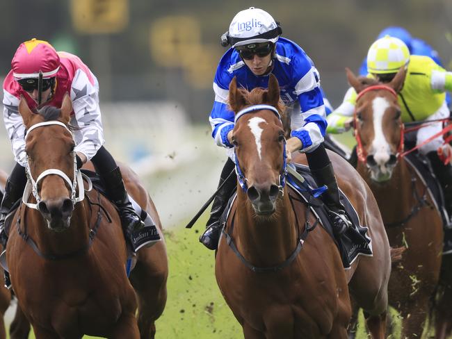 SYDNEY, AUSTRALIA - OCTOBER 31: Jason Collett on Gytrash wins race 7 the Yes Yes Yes Stakes during Sydney Racing at Rosehill Gardens on October 31, 2020 in Sydney, Australia. (Photo by Mark Evans/Getty Images)