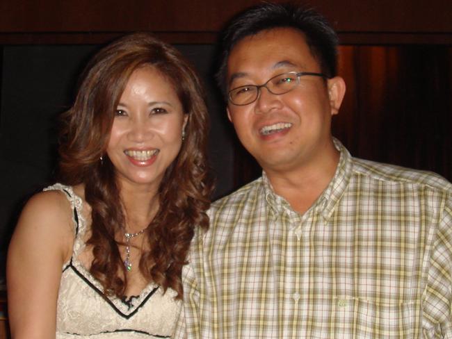 Jennifer Chong with her husband Chong Ling Tan who was on board the Malaysian Airlines’ flight that vanished. Picture: Supplied