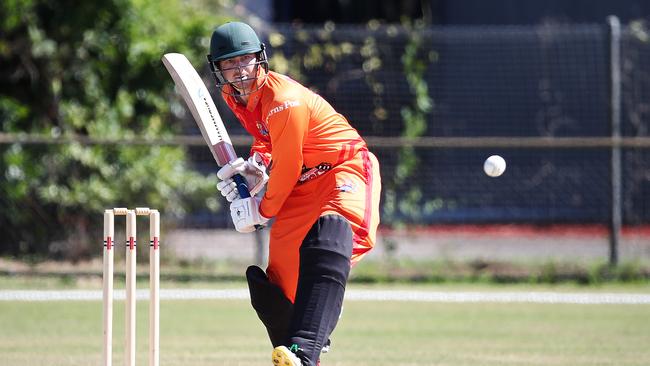 Badgers' Rhys Camilleri bats in the T20 Barrier Reef Big Bash cricket match between the Designer First Homes Dare Devils and the Piccones Badgers, held at Griffiths Park, Manunda. Picture: Brendan Radke