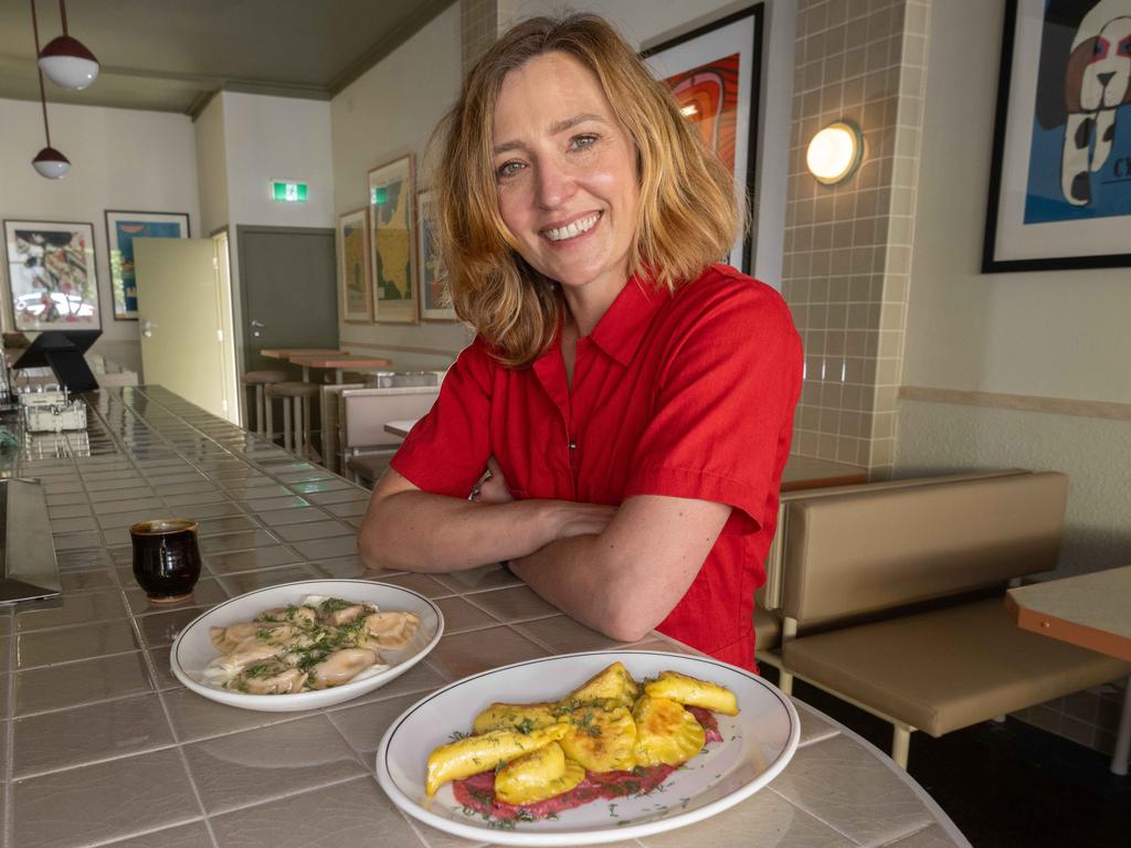 Owner Dominika with her Pierogi dishes. Picture: Tony Gough