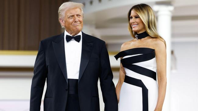 President Donald Trump and first lady Melania at the Commander-in-Chief Ball at his inauguration last month. Picture: Anna Moneymaker/CNP/Admedia/Newscom/Alamy