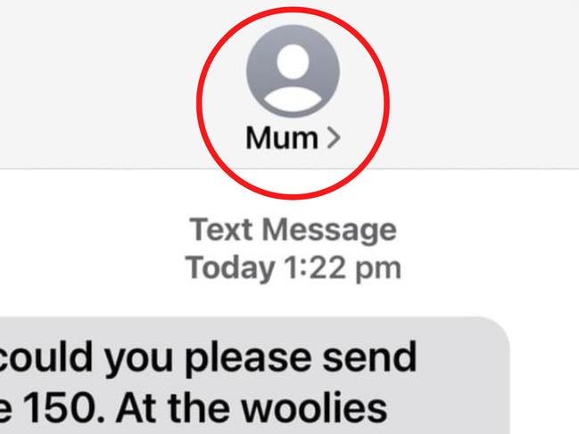 In a new twist on the 'hi mum' scam, messages are now coming from 'mum'. Picture: Facebook / Sue Sutton Goetze