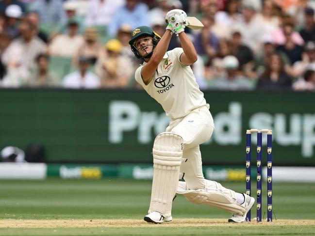 Sam Konstas plays for Australia in the Boxing Day Test in Melbourne. Picture: Getty Images