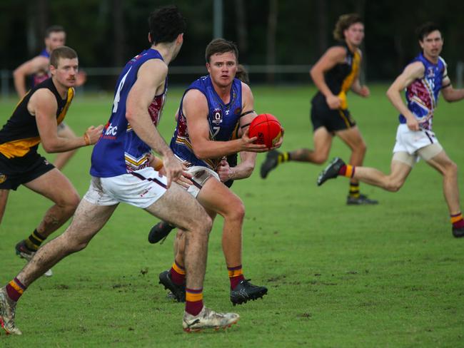 Pictured: Thomas Lindenmayer. North Cairns Tigers v Cairns City Lions, Round 11 at Watsons Oval. AFL Cairns 2024. Photo: Gyan-Reece Rocha