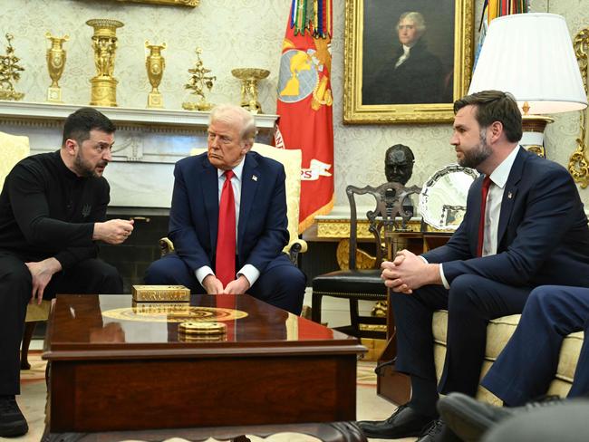 Ukraine's President Volodymyr Zelensky during the clash with US Vice President JD Vance and President Donald Trump in the Oval Office of the White House in Washington, DC. Picture: AFP