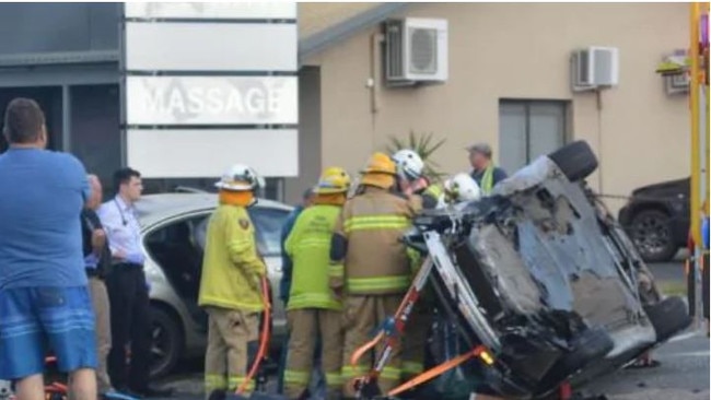 The scene of the fatal crash in Warwick on Monday.