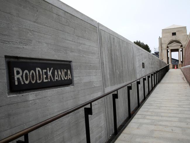 The Sir John Monash Centre outside Villers Bretonneux, France, has long ramps to resemble the trenches the soldiers fought in. Picture: Ella Pellegrini