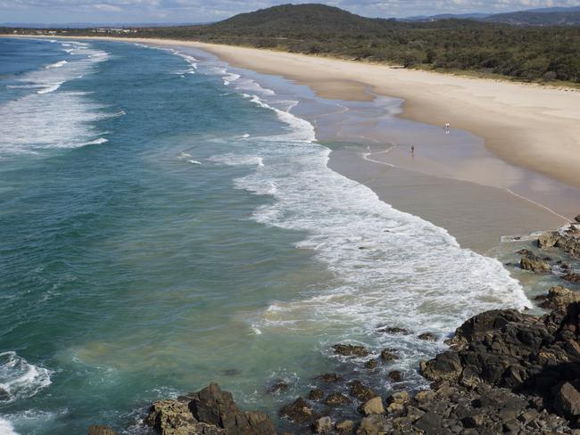 ESCAPE. 6 FEB, 2022. View of Pottsville Beach, New South Wales, from the headland at Hastings Point. Picture: iStock